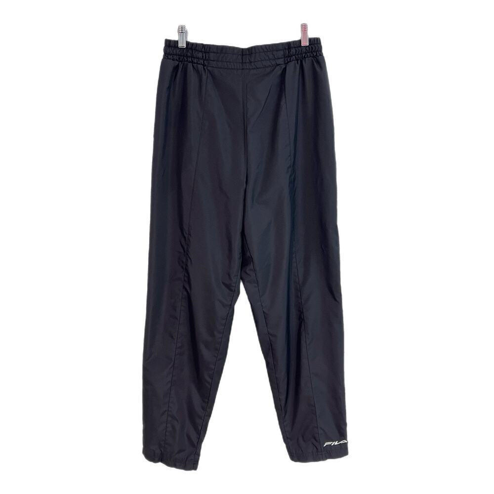 Vintage Fila Women’s Black Windbreaker Mesh Lined Jogger Pants Size XL